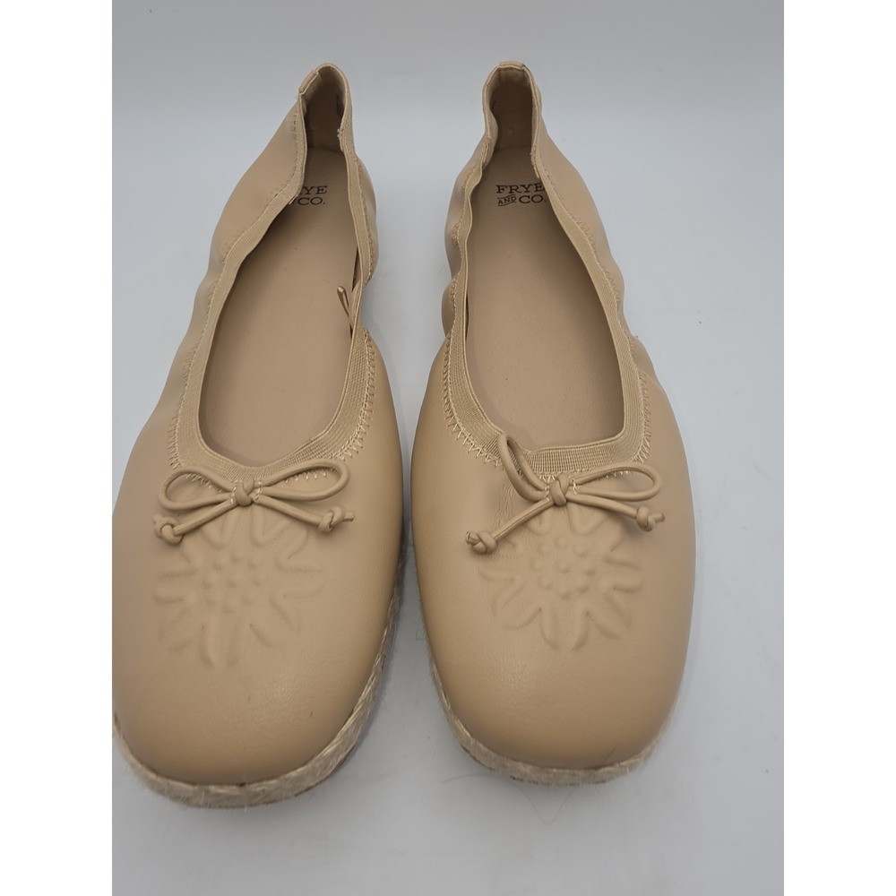 Frye & Co. Willow Espadrille Ballet Flats Cafe Tan Sun Embossed Women's Size 11M